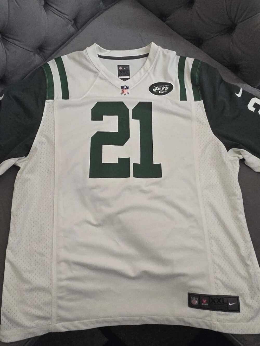 Nike New York Jets Jersey Mens 2X White #21 LaDainian Tomlinson NFL Onfield.